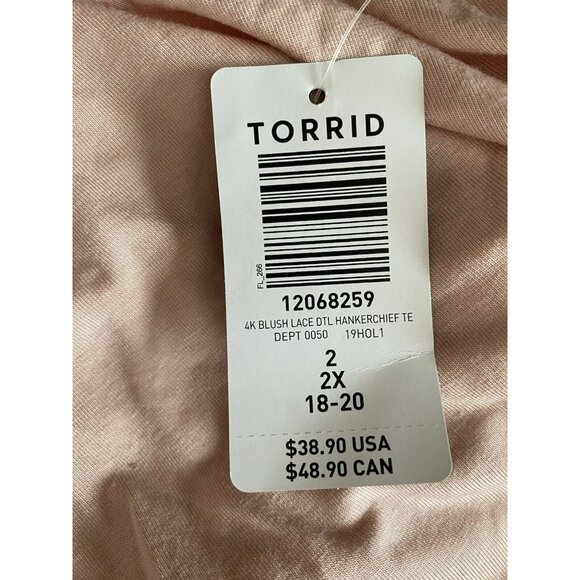 COPY - Torrid Super Soft Knits Top Size 2X Pink Lace Scoop Neckline 3/4 Sleeve … - Picture 6 of 9